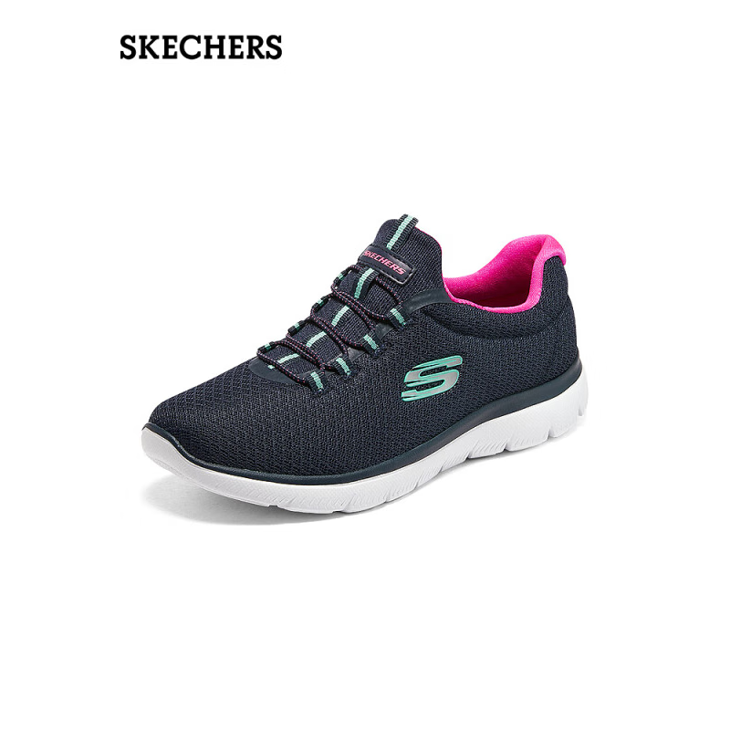 斯凯奇SKECHERS女鞋一脚套休闲鞋懒人鞋运动鞋简约舒适百搭 12980-NVHP