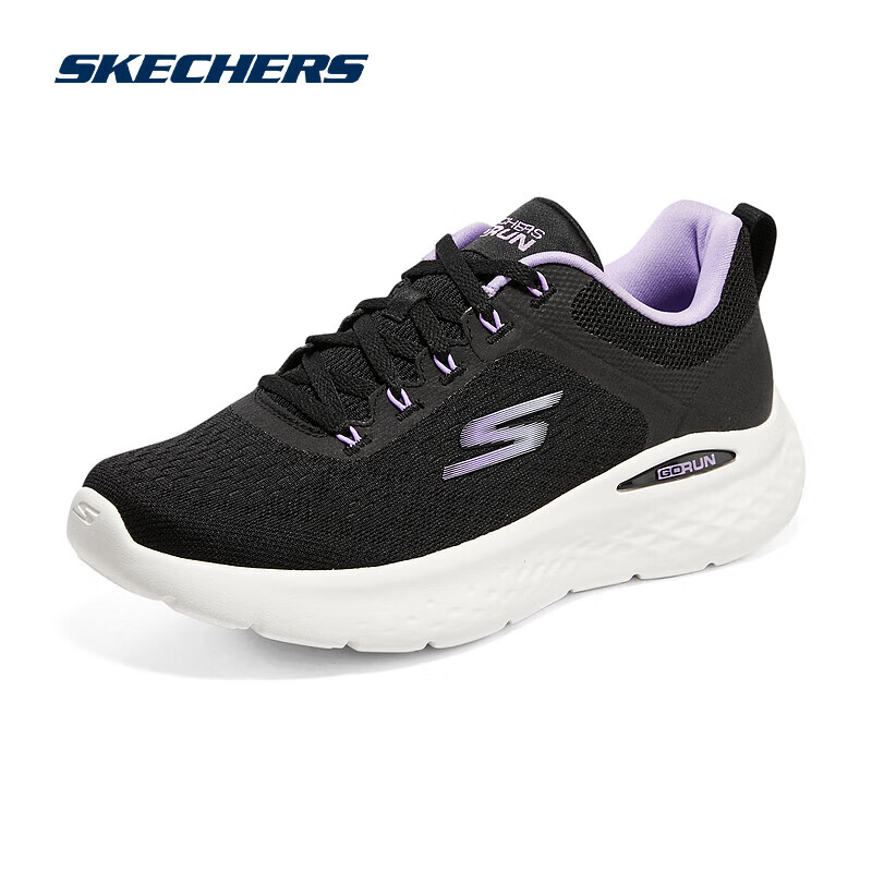 斯凯奇Skechers秋季女士网面舒适软底健步鞋轻质耐磨户外休闲旅游运动鞋 129423-BKPR