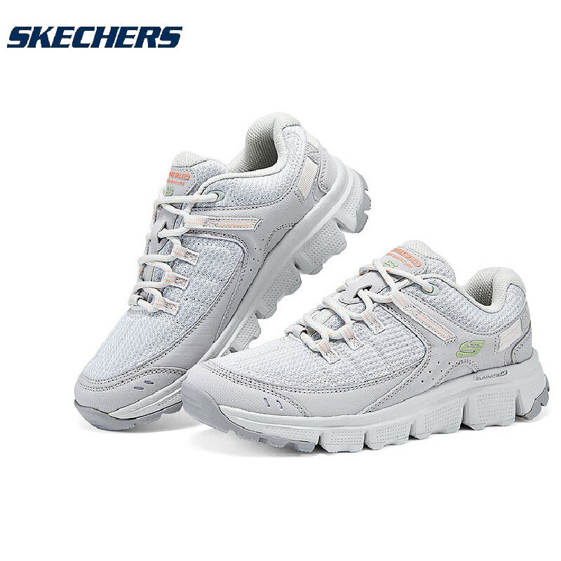 斯凯奇Skechers女士徒步鞋越野鞋休闲运动鞋减震户外登山鞋厚底老爹鞋 180271-LTGY