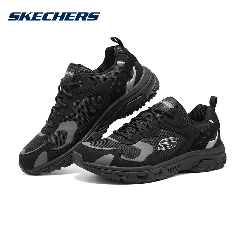 斯凯奇Skechers官方舰店低帮休闲鞋男鞋 跑步健身运动鞋户外徒步鞋 894272-BBK
