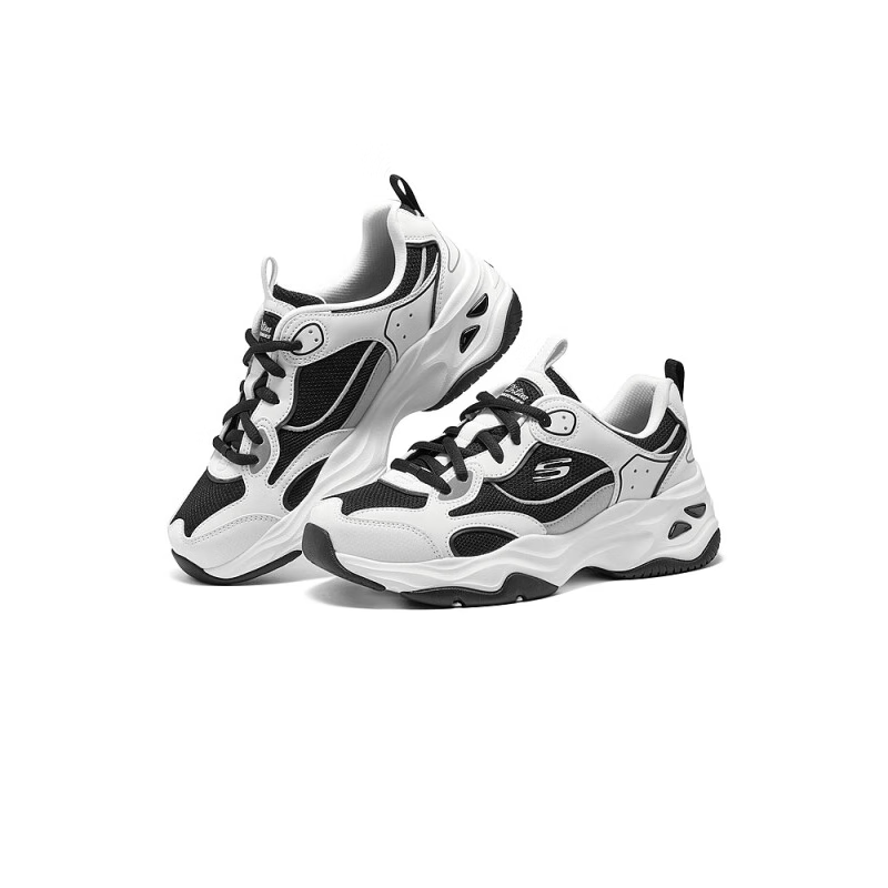 斯凯奇SKECHERS女鞋耐磨透气运动鞋时尚拼接老爹鞋896256