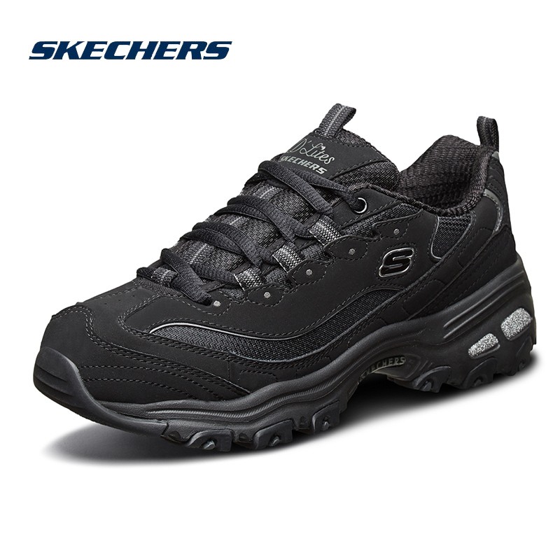 斯凯奇Skechers女鞋2024秋冬新款黑色熊猫鞋休闲鞋女厚底增高老爹鞋女运动鞋 11930-BLK