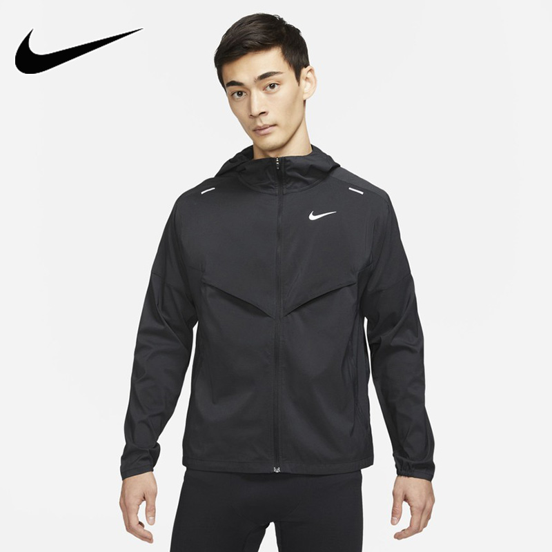 耐克外套男装2024春秋新款连帽黑色休闲训练运动服夹克CZ9071-010
