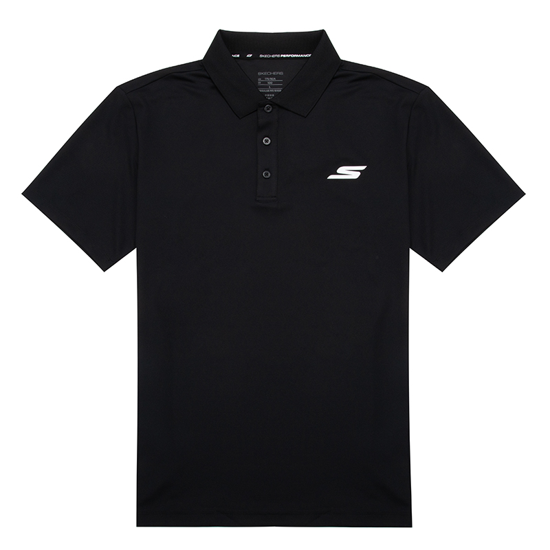 斯凯奇Polo衫男25新款翻领短袖T恤健身短袖半袖运动服P122M053-0018