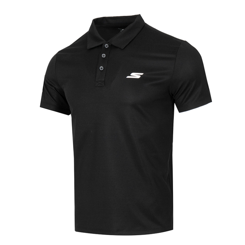 斯凯奇短袖男装POLO衫新款运动服宽松透气休闲翻领T恤P224M126-03K8