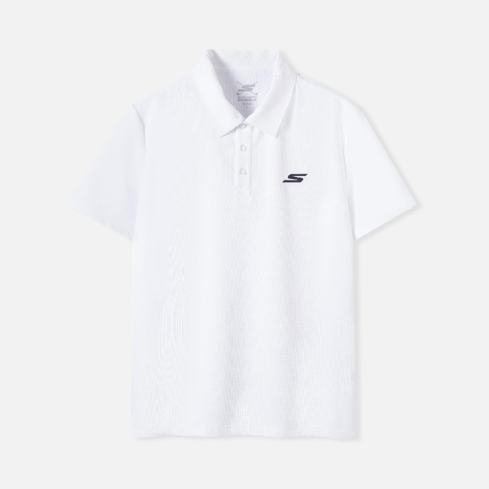 斯凯奇短袖男装POLO衫新款运动服宽松透气休闲翻领T恤P224M126-000Q